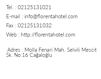 Florenta Hotel iletiim bilgileri
